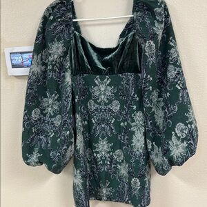 Elegant Green Floral Women's Dress